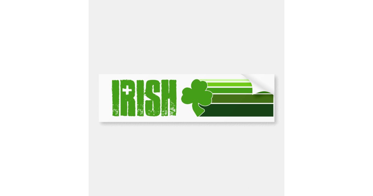 Irish Shamrock lines bumper sticker | Zazzle