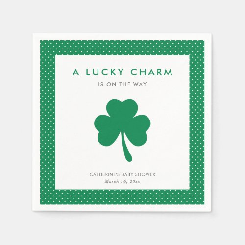 Irish Shamrock Lucky Charm Baby Shower Napkins