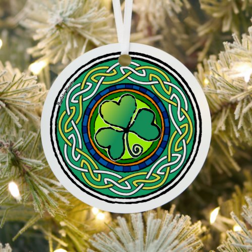 Irish shamrock metal ornament