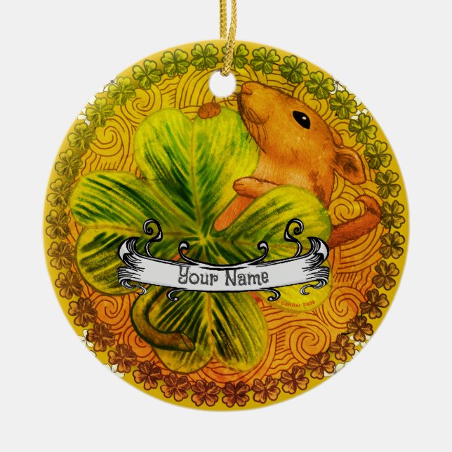 Irish shamrock  Mouse  ornaments (Front)