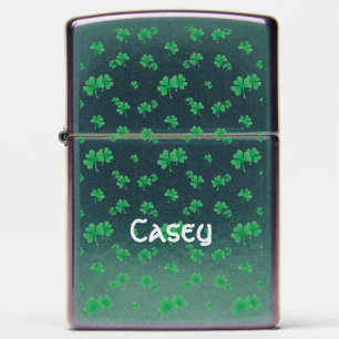 Irish Shamrock Pattern Personalized Zippo Lighter