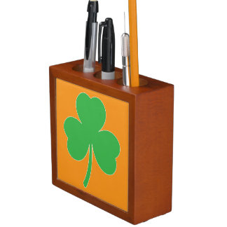 Irish Shamrock Pen Holder Home Office 