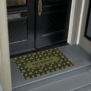 Irish Shamrock Personalized Doormat