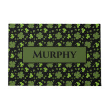 Irish Shamrock Personalized Doormat