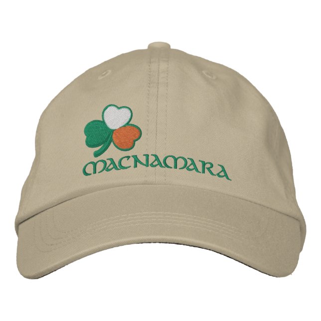 Irish Shamrock Personalized Embroidered Baseball Cap (Front)