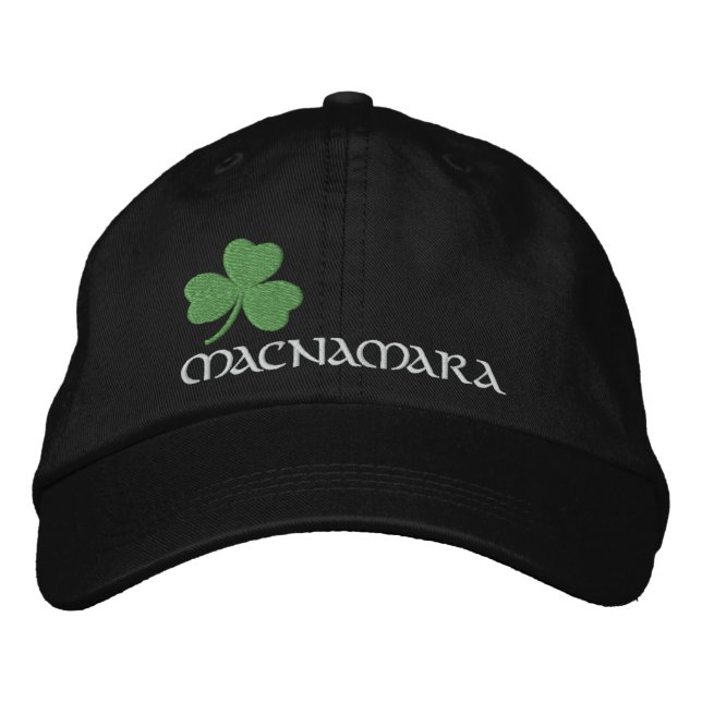Irish Shamrock Personalized Embroidered Baseball Hat (Front)