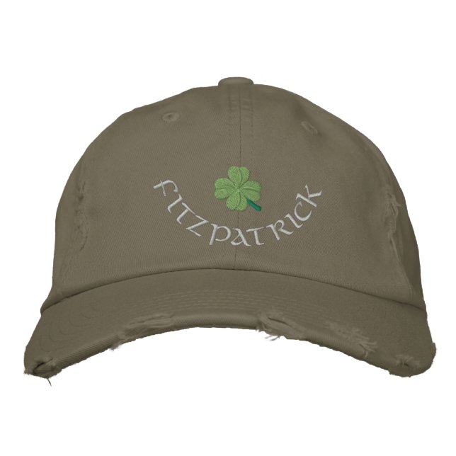 Irish shamrock personalized name embroidered baseball hat (Front)