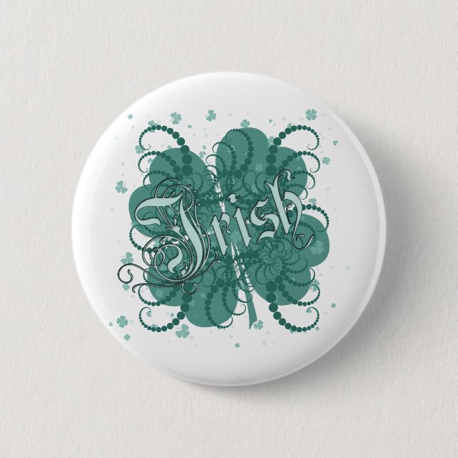 Irish Shamrock Pinback Button (Front)