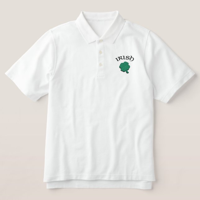 Irish Shamrock Polo Shirt (Design Front)