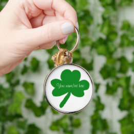 Irish Shamrock Premium Large Keychain Customize It