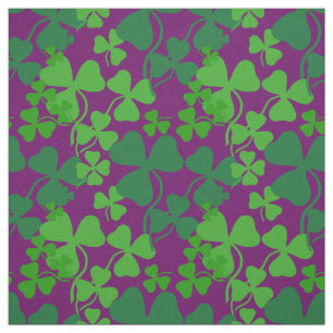Irish shamrock, purple/plum, clover fabric print 4