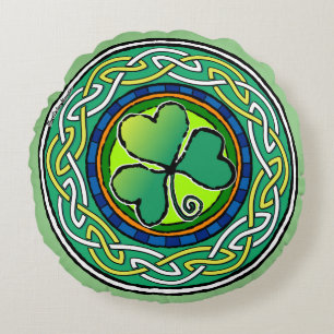Irish shamrock round pillow