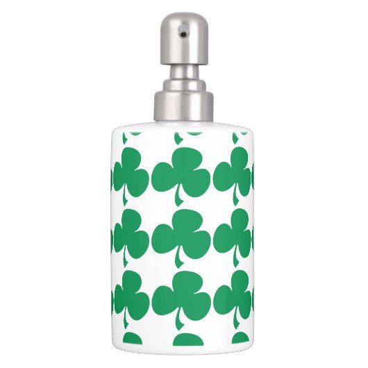 Irish Shamrock Soap Dispenser And Toothbrush Holder (Front)