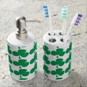Irish Shamrock Soap Dispenser And Toothbrush Holder (Front)