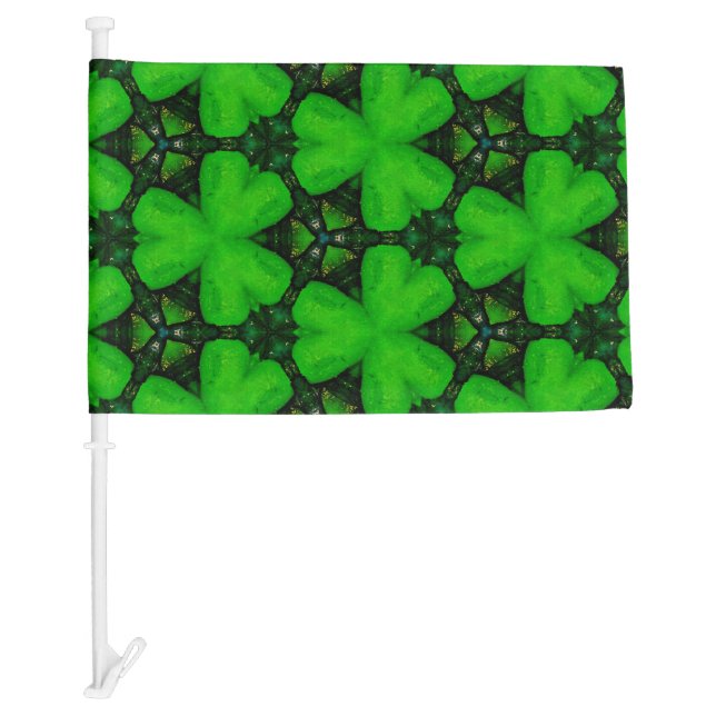 Irish Shamrock St. Patrick Day Car Flag (Front)