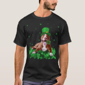 Pit Bull St Patricks Day Shamrock Dog Lover Shirt - Reallgraphics