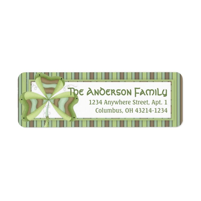 Irish Shamrock St. Patrick's Address Label 1 (Front)