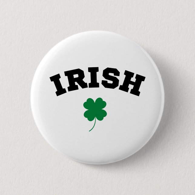 Irish  Shamrock St Patrick's Button (Front)