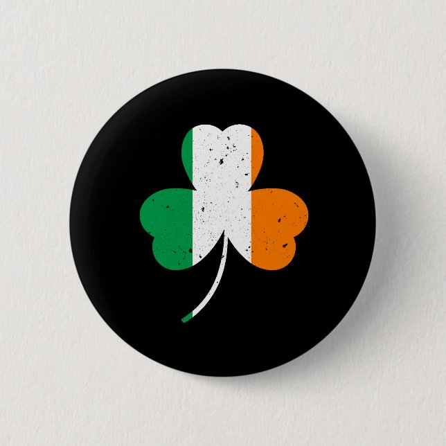 Irish Shamrock St Patrick's Day Button (Front)