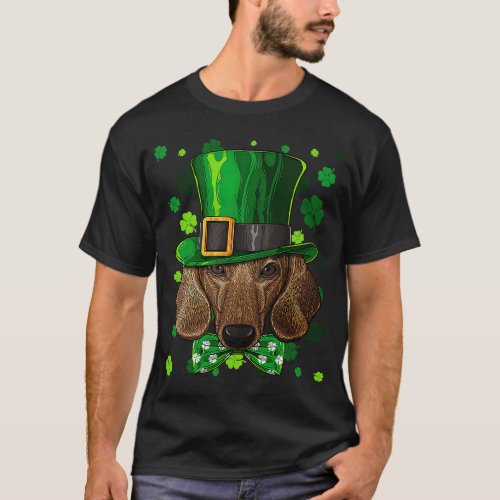 Irish Shamrock St Patricks Day Dachshund Cool T_Shirt
