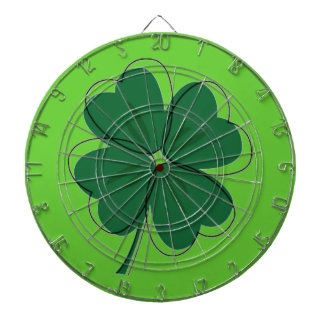 Irish Shamrock & St. Patrick's Day Dartboard With Darts