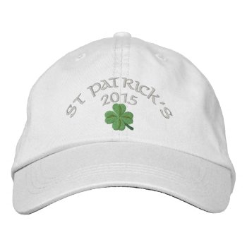 Irish Shamrock St Patrick's Day Embroidered Baseball Cap by customthreadz at Zazzle