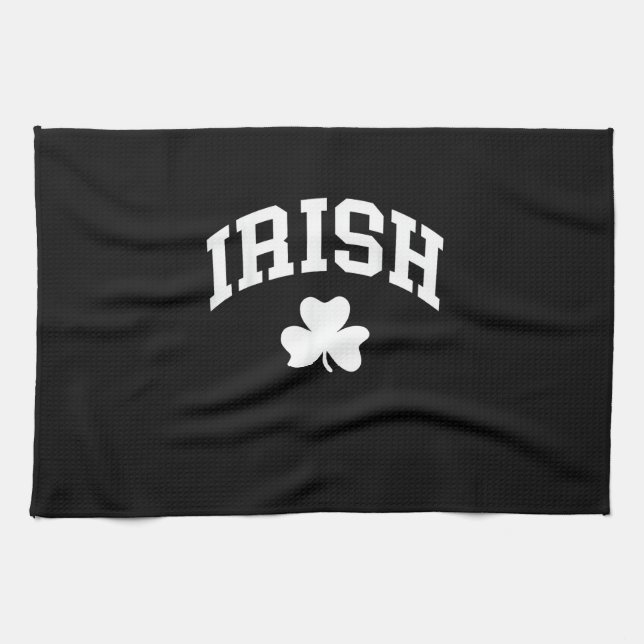 Irish Shamrock St Patricks Day Ireland Pride Irish Kitchen Towel (Horizontal)