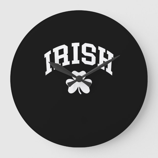 Irish Shamrock St Patricks Day Ireland Pride Irish Large Clock (Front)