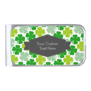 Irish Shamrock St. Patrick's Day Silver Finish Money Clip