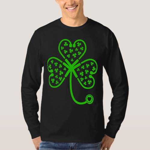 Irish Shamrock Stethoscope Nurse   St Patricks Day T_Shirt
