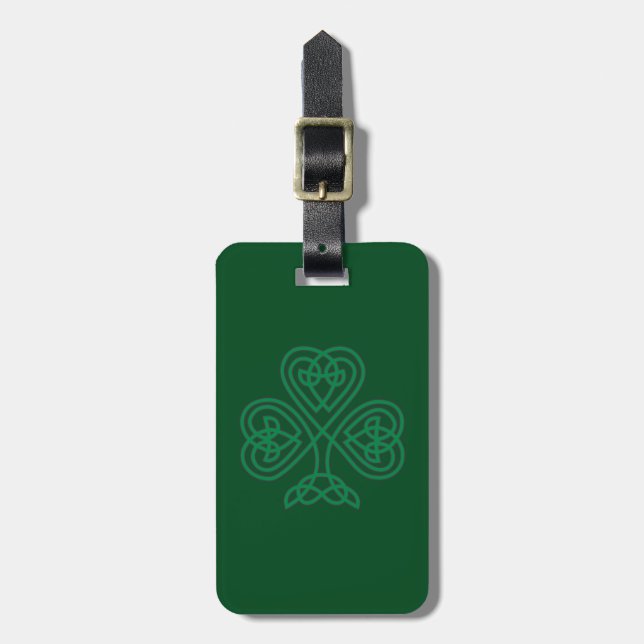 IRISH SHAMROCK SYMBOL LUGGAGE TAG (Front Vertical)