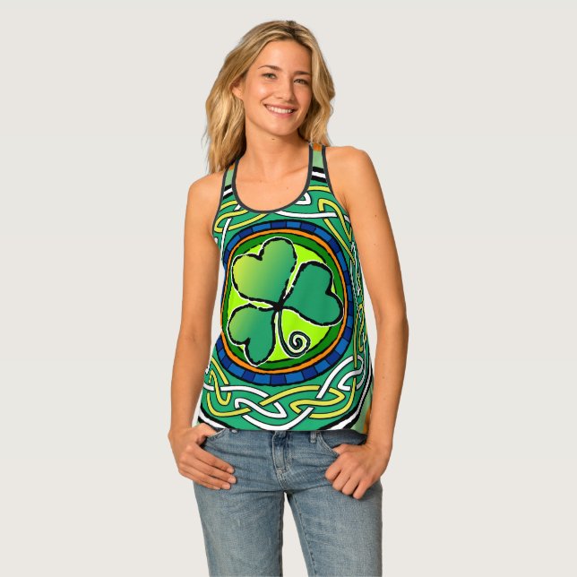 Irish shamrock tank top (Front Full)