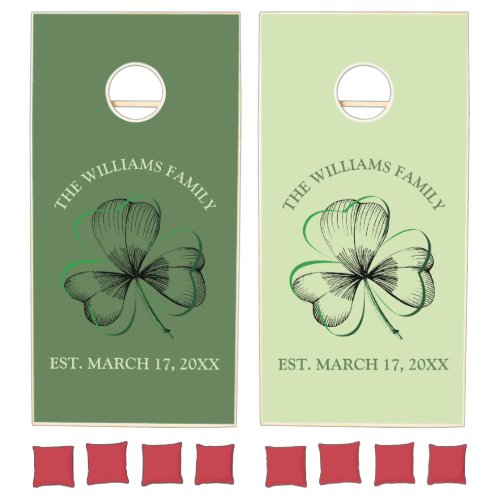 Irish Shamrock Themed Cornhole Set