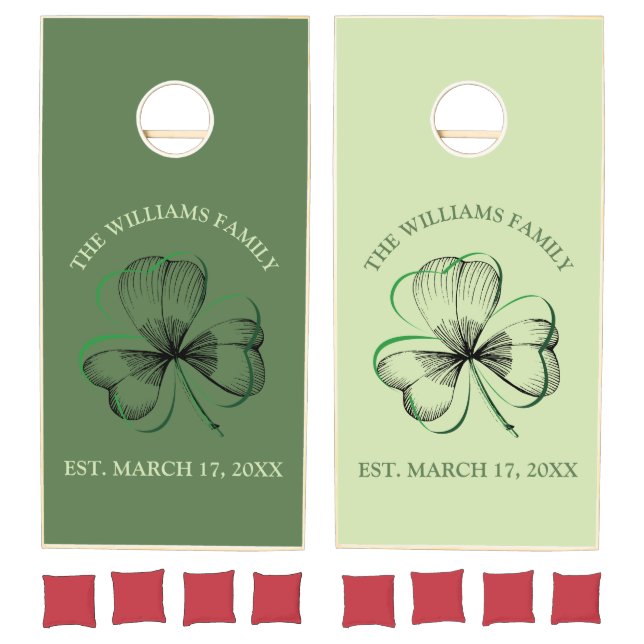 Irish Shamrock Themed Cornhole Set (Set)