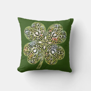 Irish Shamrock Throw Pillow