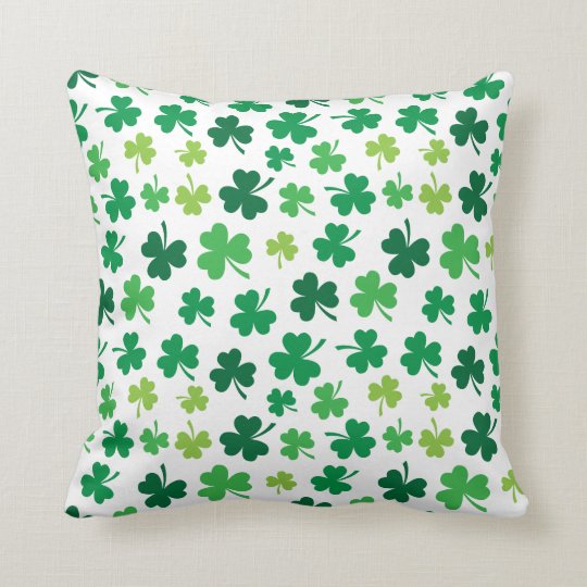 Irish Shamrock Throw Pillow