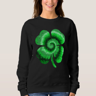 Irish Shamrock Tie Dye Happy St Patrick's Day Go L Sweatshirt