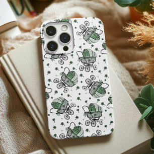 Irish Shamrock Vintage Baby Carriage Mother to Be iPhone 16 Pro Case