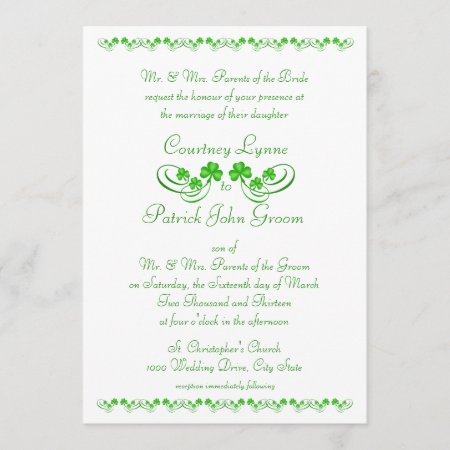 Irish Shamrock Wedding Invitation