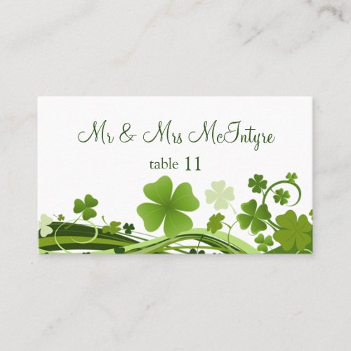 Irish Shamrock Wedding Place card