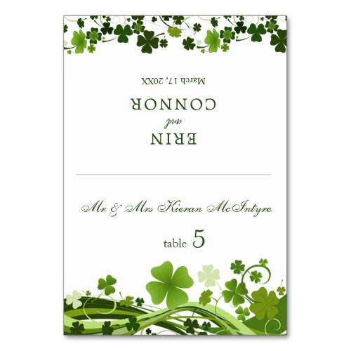 Irish Shamrock Wedding  Place card