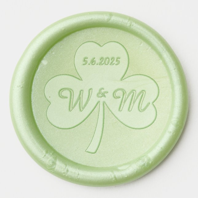 Irish Shamrock Wedding Wax Seal Sticker (Front)