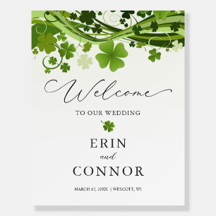 Irish Shamrock Wedding Welcome Sign Foam Boards