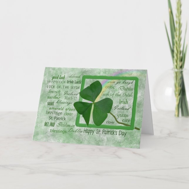 Irish shamrock with rainbow card (Front)