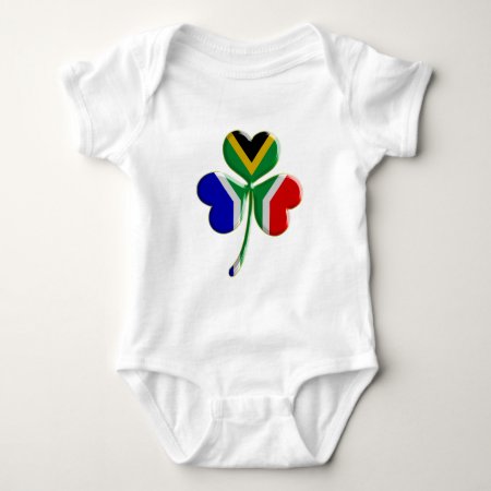 Irish Shamrock With South African Flag Baby Bodysuit