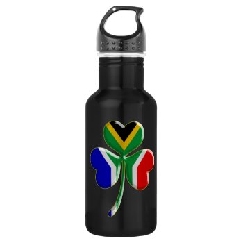 Irish Shamrock With South African Flag Water Bottle by Fanattic at Zazzle