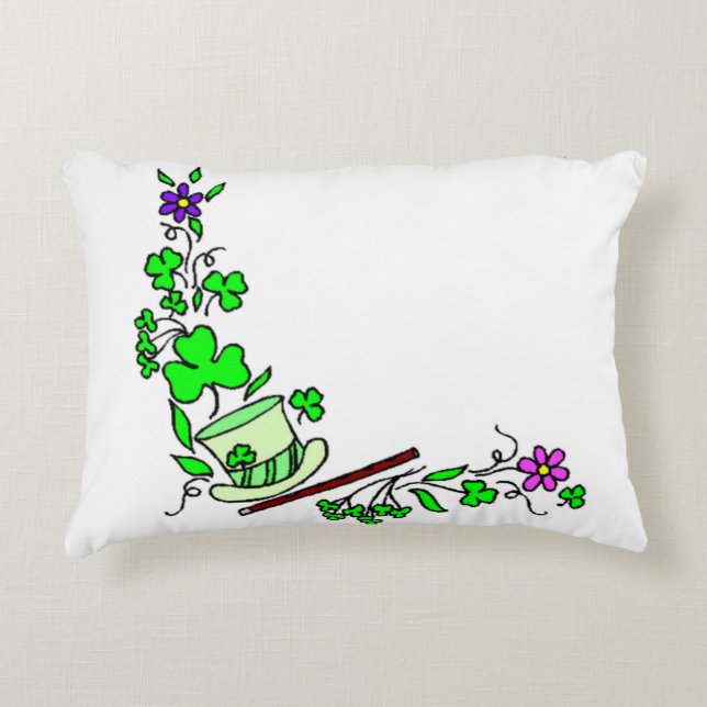 Irish Shamrocks Accent Pillow (Front)