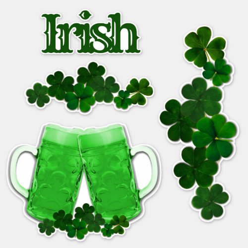 Irish Shamrocks Beer St Patricks Day Sticker