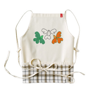 Irish shamrocks-birds zazzle HEART apron