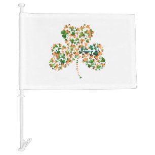 Irish Shamrocks Car Flag